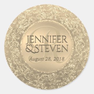 Custom Monogram Gold Glam Seal Sticker