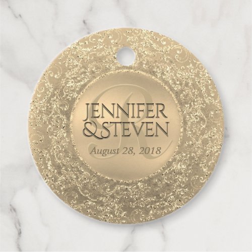 Custom Monogram Gold Glam Seal Favor Tags