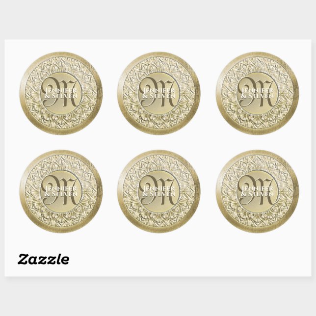 Custom Monogram Gold Glamour Seal (Sheet)