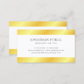 Custom Monogram Gold Metallic Look Modern Elegant Business Card (Front/Back)