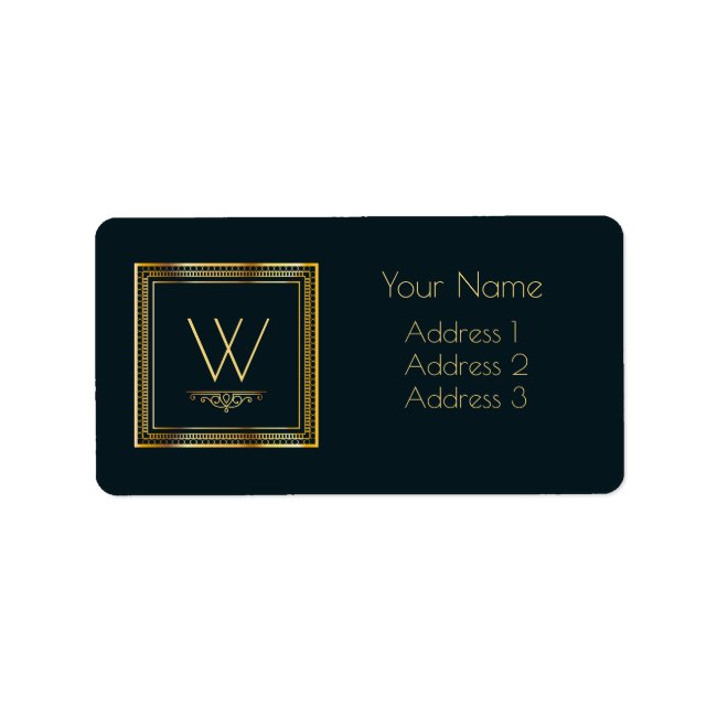 Custom Monogram Gold on Darkest Blue