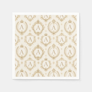 Custom Monogram Gold Royal Baroque Luxury Napkins