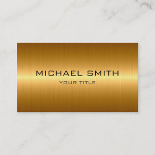 Custom Monogram Gold Stainless Steel Metal Business Card