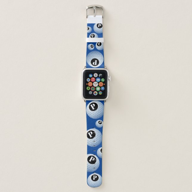 Custom Monogram Golf Ball Apple Watch Band (Front)