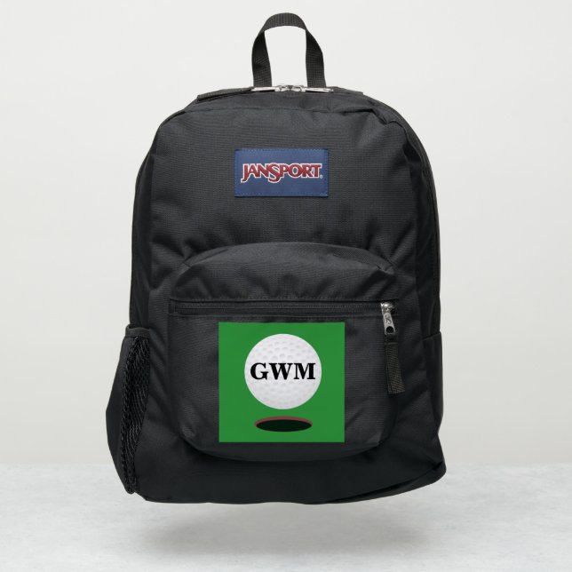 Custom Monogram Golf Ball Backpack (Front)