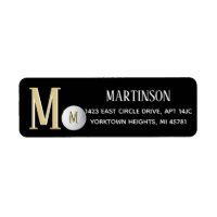Custom Monogram Golf Ball Return Address Label