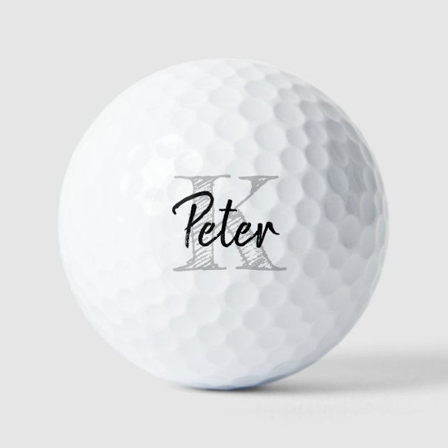 Custom Monogram Golf Balls - Personalize Name Gift (Front)