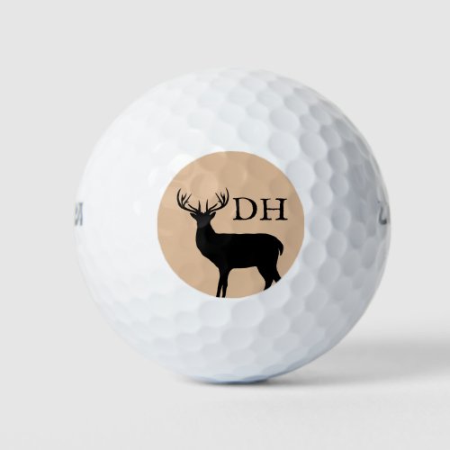 Custom monogram golf balls with deer antlers