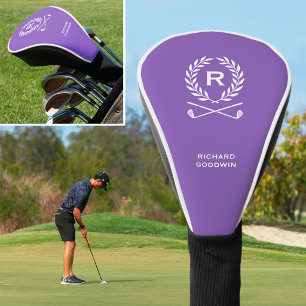 Custom Monogram Golf Head Cover Purple