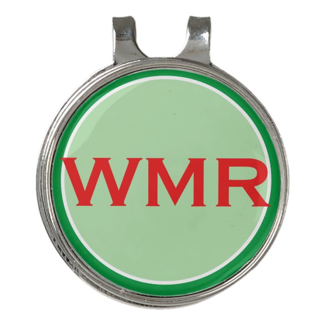 Custom Monogram Golf Marker Hat Clip (Front)