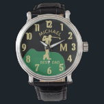 Custom Monogram Golf Name Best Dad Gfit  Watch<br><div class="desc">This unique watch is designed as a gift for your Dad who truly favors golf. Features the monogram / initial; first name and "best dad". There is even a unique layering of the monogram -- look closely and you will see three colors, which gives it the feeling of depth. If...</div>