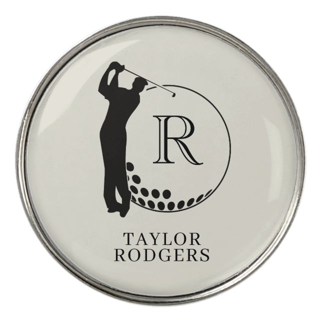 Custom Monogram Golf Swing Ball Marker (Front)