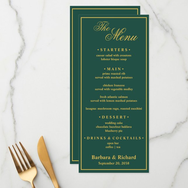 Custom Monogram Golf Theme Wedding  Menu (Creator Uploaded)