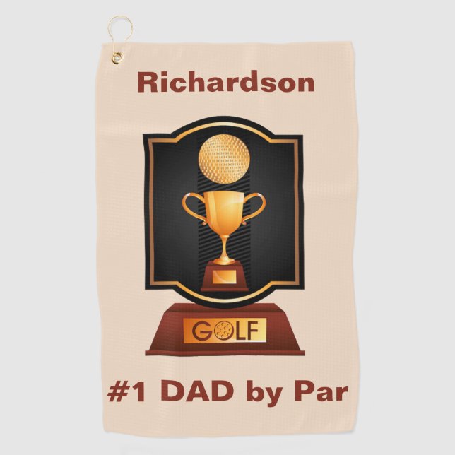 Custom Monogram Golf Towel for Dad (Front)