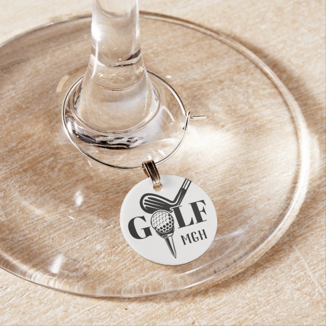 Custom Monogram Golf Wine Charm (In Situ)