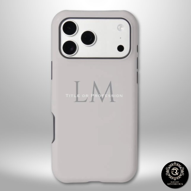 Custom Monogram Gray Taupe  Case-Mate iPhone Case (Creator Uploaded)