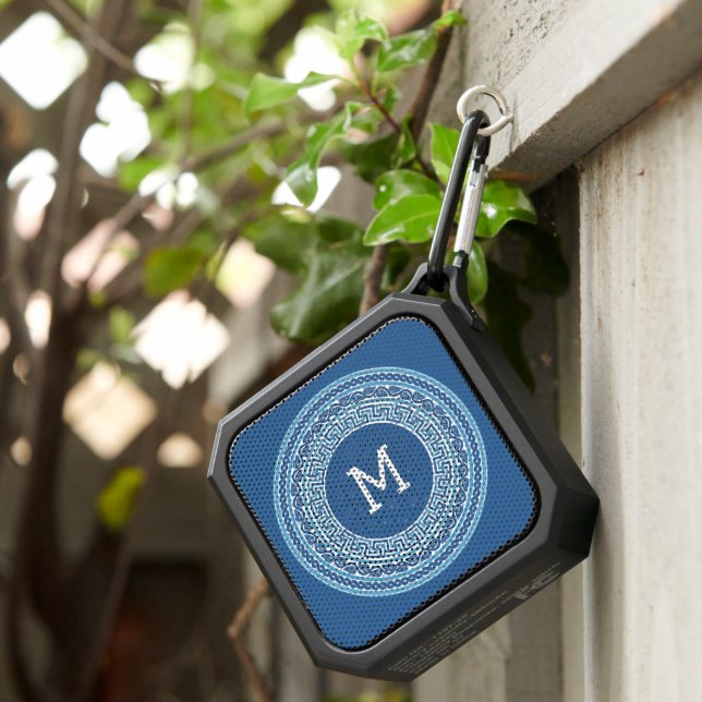 Custom Monogram Greek Pattern Bluetooth Speaker (Inisitu)