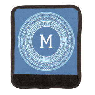 Custom Monogram Greek Pattern Luggage Handle Wrap