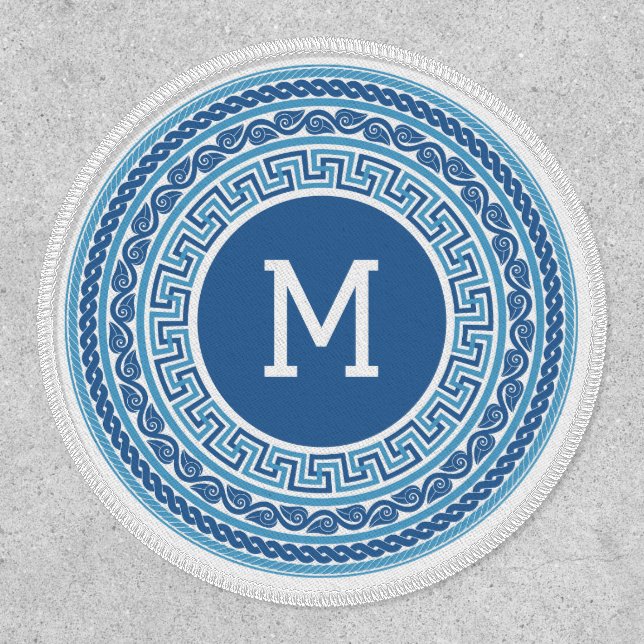 Custom Monogram Greek Pattern Patch (Front)