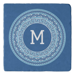 Custom Monogram Greek Pattern Trivet