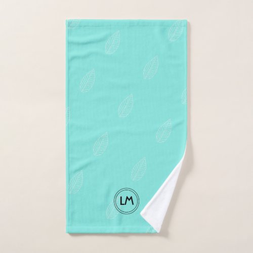 Custom monogram green chic simple hand towel