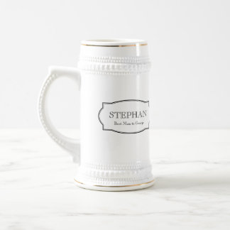 Custom monogram groomsmen elegant beer stein