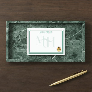 Custom Monogram Hand Drawn Golden Doodle Martini Post-it Notes
