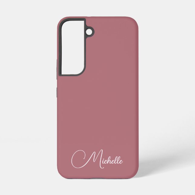 Custom Monogram Handwritten Name Rose Gold Gift Samsung Galaxy Case (Back)