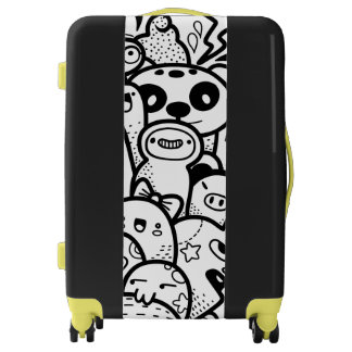 CUSTOM MONOGRAM HAPPY MONSTER ROLLING SUITCASE