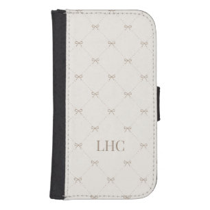 Custom Monogram Heirloom Bow Elegant Coquette Galaxy S4 Wallet Case