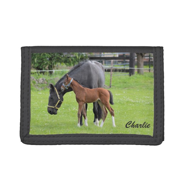 Custom monogram horse wallet (Front)