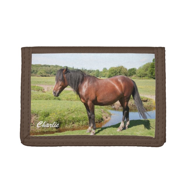 Custom monogram horse wallet (Front)