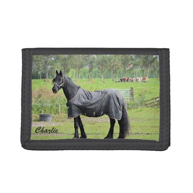 Custom monogram horse wallet (Front)