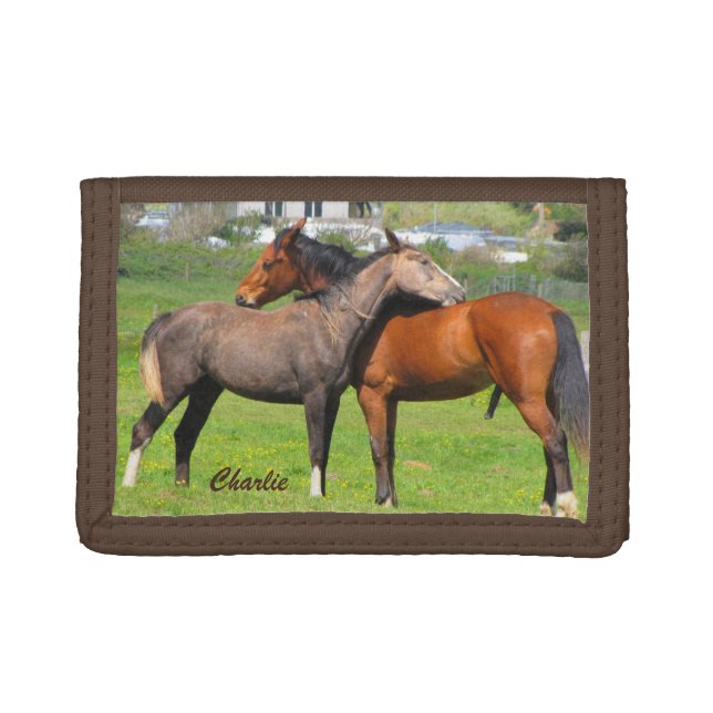 Custom monogram horse wallet (Front)