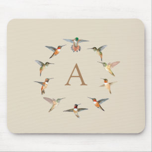 Custom Monogram Hummingbird Mouse Pad