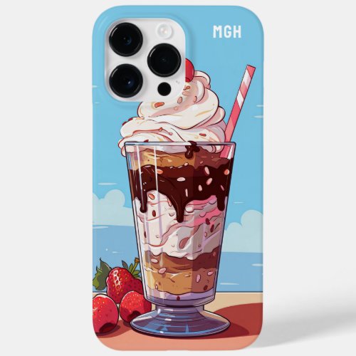 Custom Monogram Ice Cream Milkshake Case_Mate iPhone 14 Pro Max Case