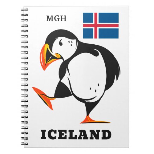 Custom Monogram Iceland Notebook