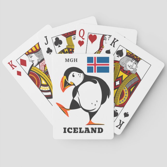 Custom Monogram Iceland Poker Cards (Back)