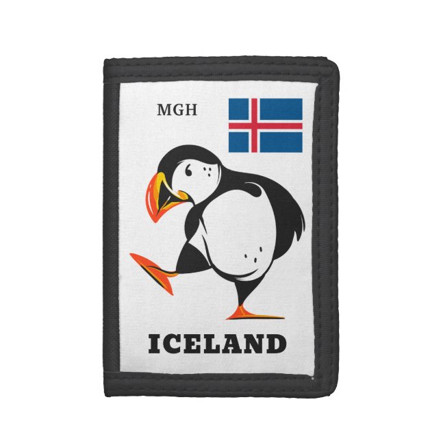 Custom Monogram Iceland Tri-fold Wallet (Front Vertical)