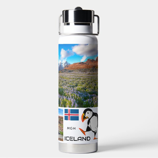 Custom Monogram Iceland Water Bottle (Back)
