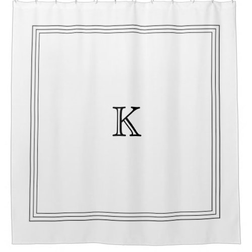 Custom Monogram in Classic Black and White Shower Curtain