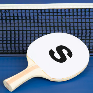 Custom Monogram Initial Ghost White Ping Pong Paddle