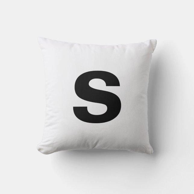 Custom Monogram Initial Ghost White Throw Pillow (Front)