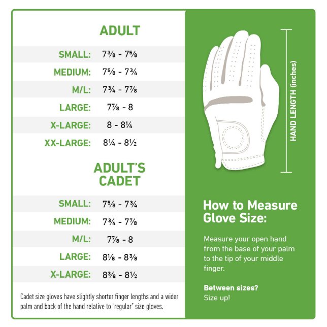 Custom Monogram Initial Golf Glove (Size Chart)