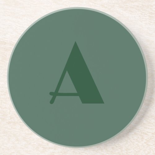 Custom Monogram Initial Letter Plain Green Retro Coaster