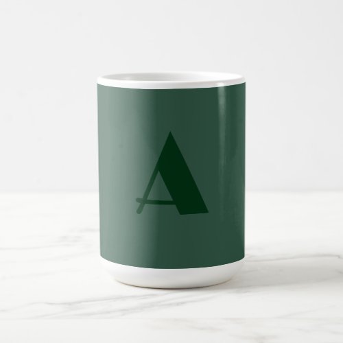 Custom Monogram Initial Letter Plain Green Retro Coffee Mug
