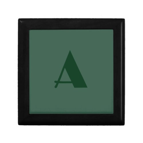 Custom Monogram Initial Letter Plain Green Retro Gift Box