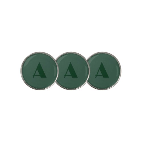 Custom Monogram Initial Letter Plain Green Retro Golf Ball Marker