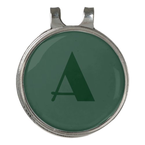 Custom Monogram Initial Letter Plain Green Retro Golf Hat Clip