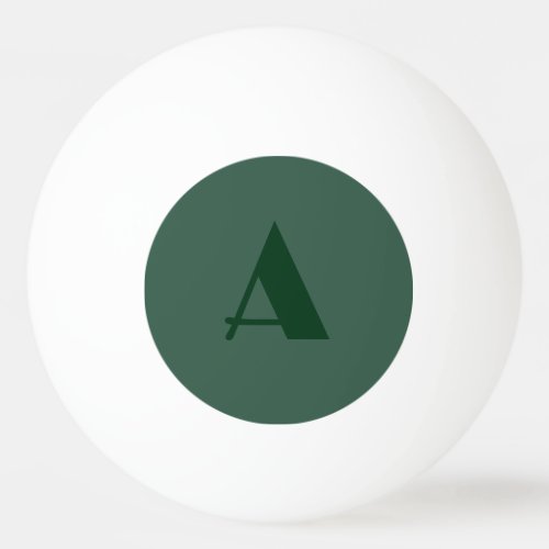 Custom Monogram Initial Letter Plain Green Retro Ping Pong Ball